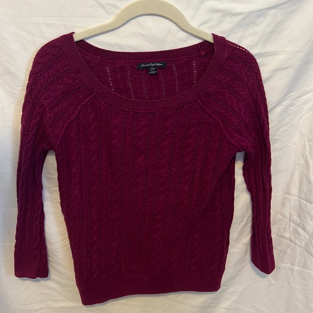 American eagle outfitters purple knit sweater